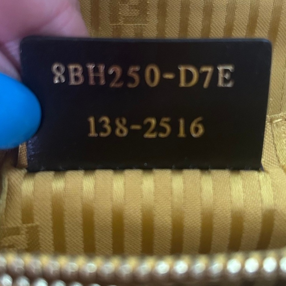 Fendi 2Jours Yellow Textured Leather Large Satchel Gold Hardware with Twilly#834 - Picture 8 of 16